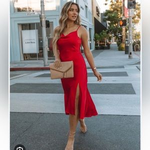 Beautiful Red Satin Midi